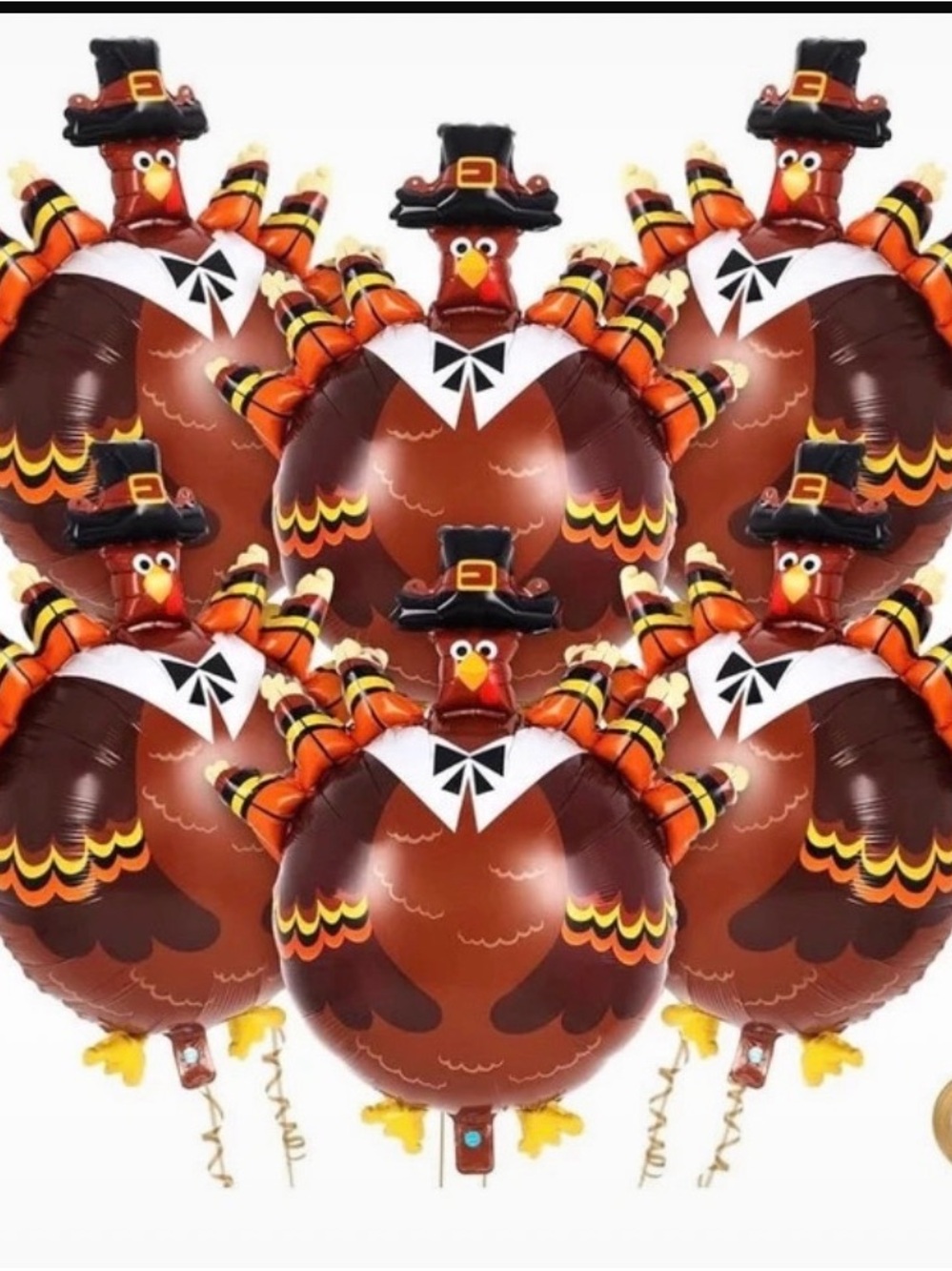 Thanksgiving Turkey Foil Balloons - 2 Pack of 6